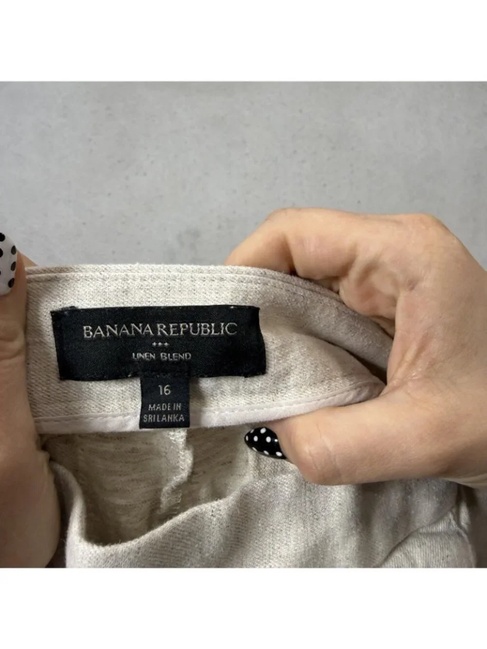 Banana Republic Dress Pants Womens 16 Beige Linen Wide Leg Pleated Twill Palazzo